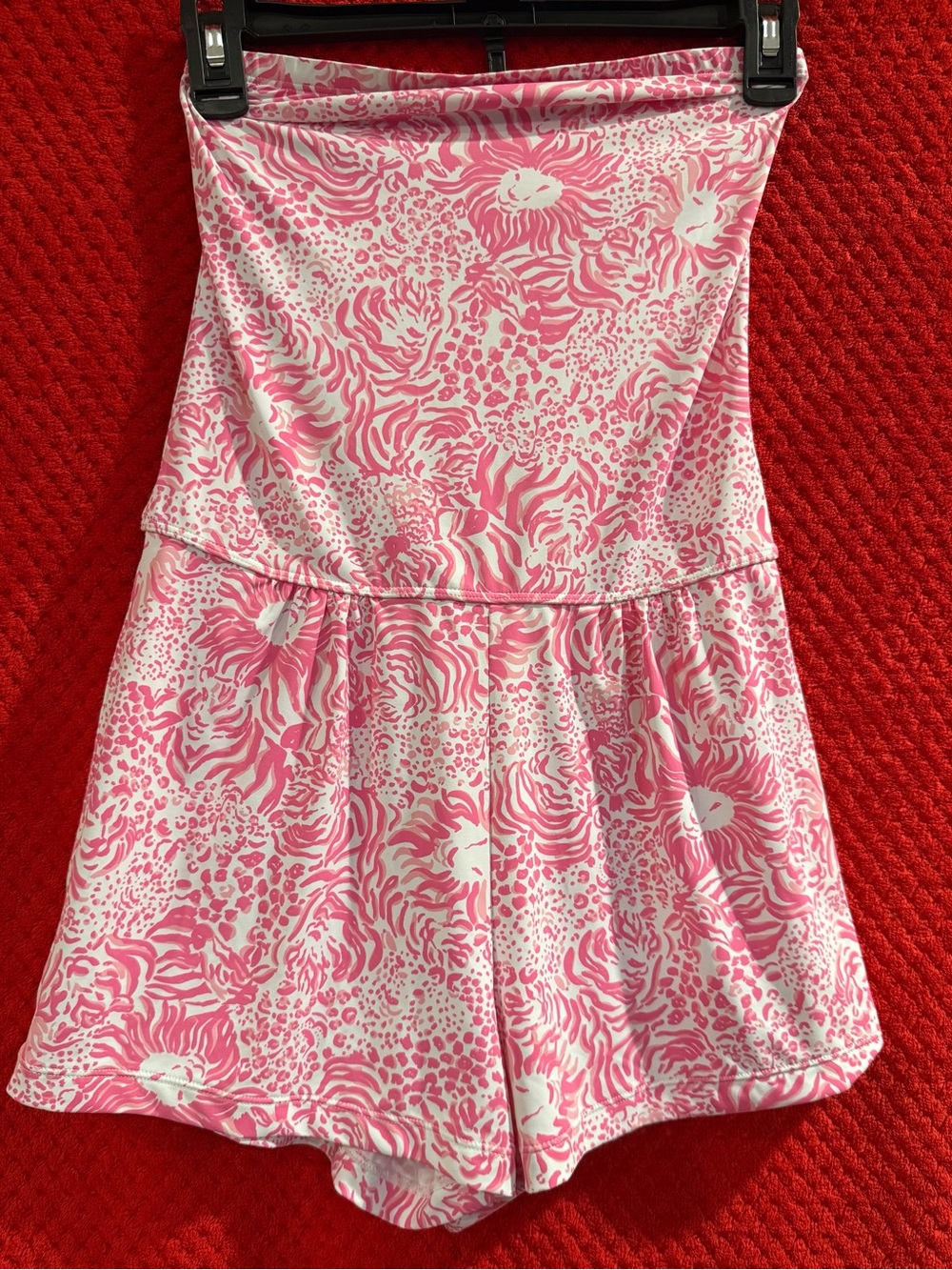 Lilly Pulitzer Pink & White Floral Lion Romper - XS